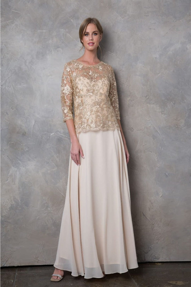 Eva USA 3377 One Piece Georgette Mother of the Bride Evening Dress