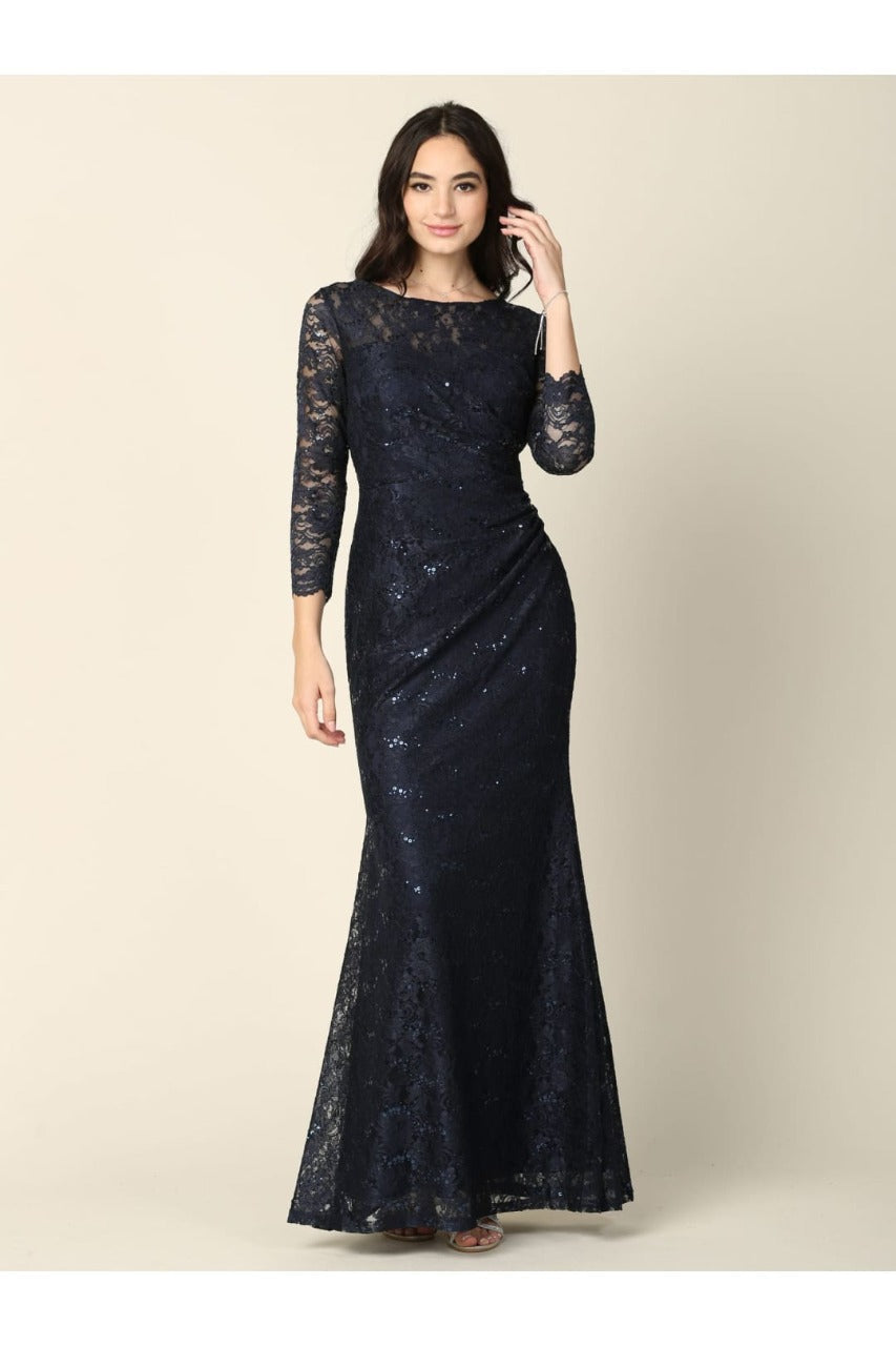 Eva USA 3397 Fully Lined Evening Mother of the Bride Long Dress
