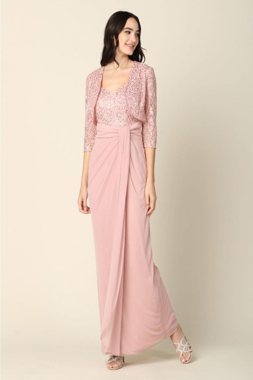 Eva USA 3406 Mother of the Bride Sweetheart 2 Pc Chiffon Bolero Dress