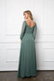 Eva USA 3452 Long Sleeve Formal Chiffon Dress