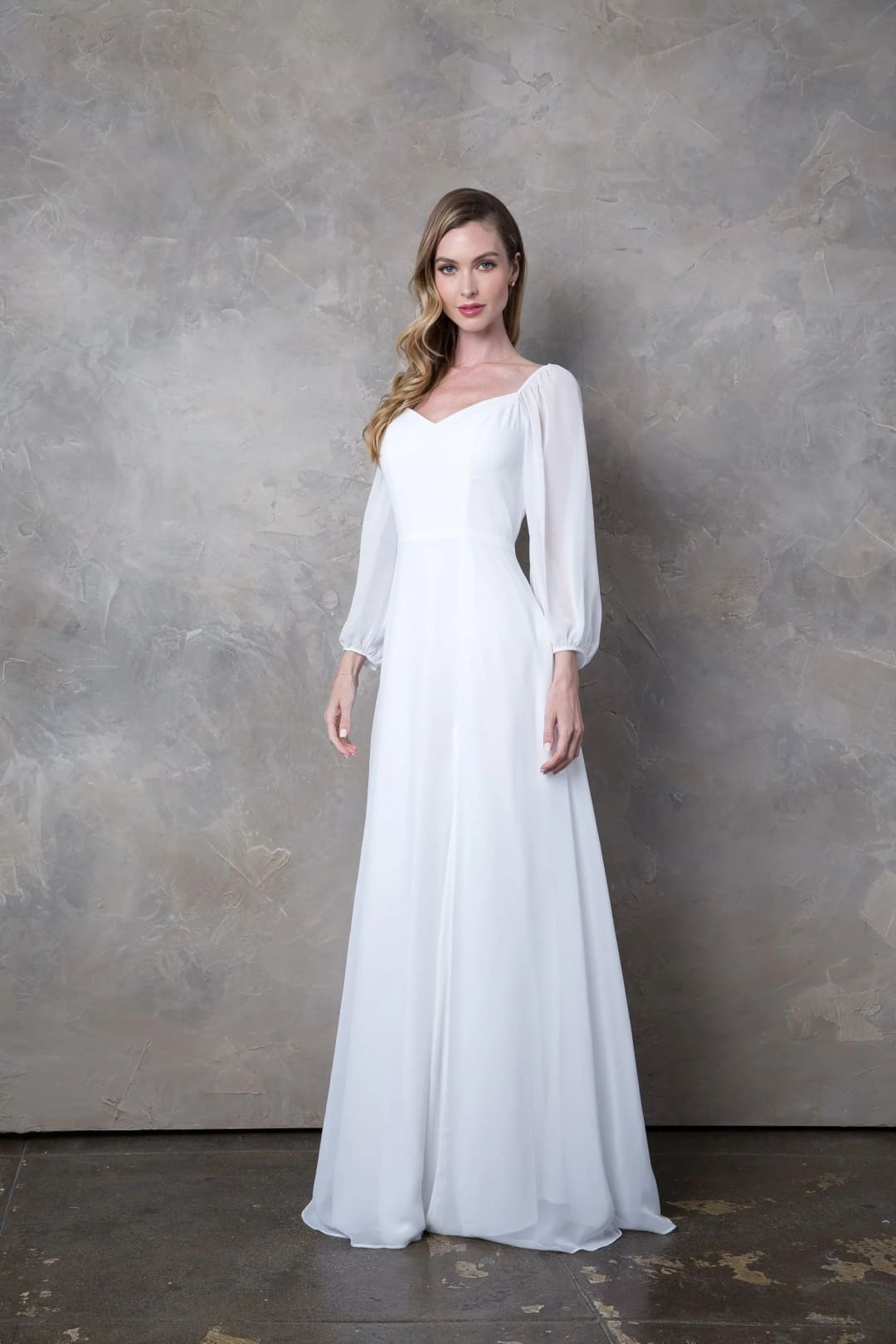 Eva USA 3452 Long Sleeve Formal Chiffon Dress