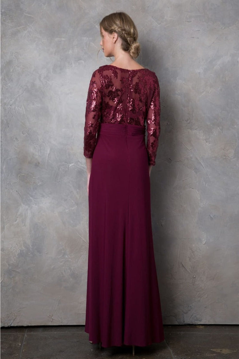 Eva USA 3453 Mother of the Bride Lace Long Formal Gown