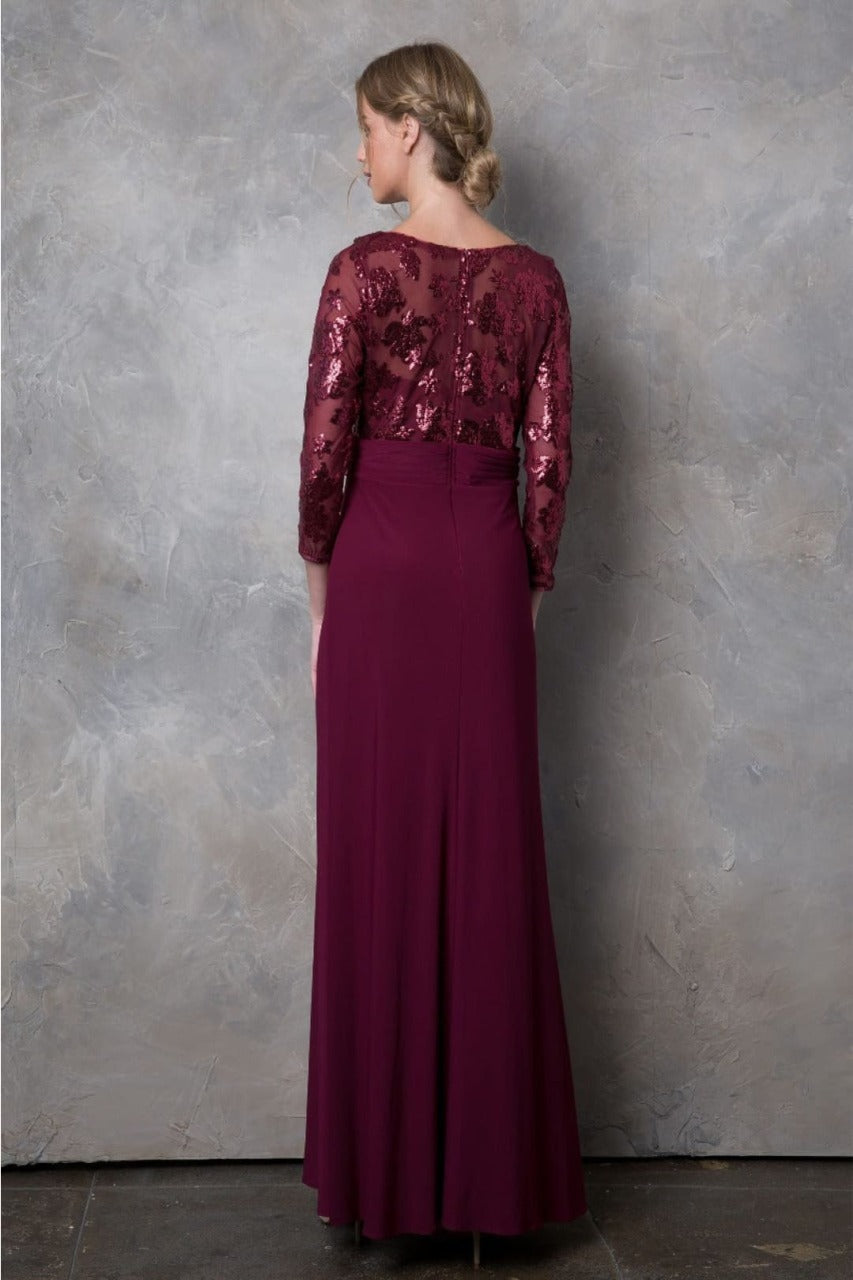 Eva USA 3453 Mother of the Bride Lace Long Formal Gown
