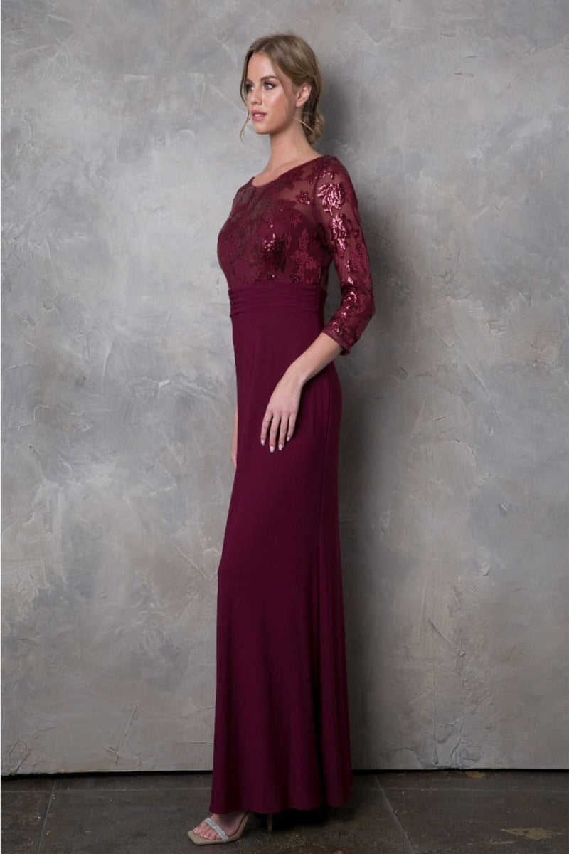 Eva USA 3453 Mother of the Bride Lace Long Formal Gown