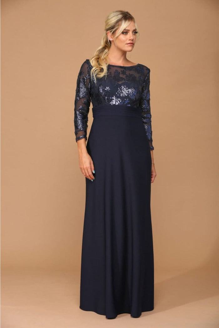Eva USA 3453 Mother of the Bride Lace Long Formal Gown