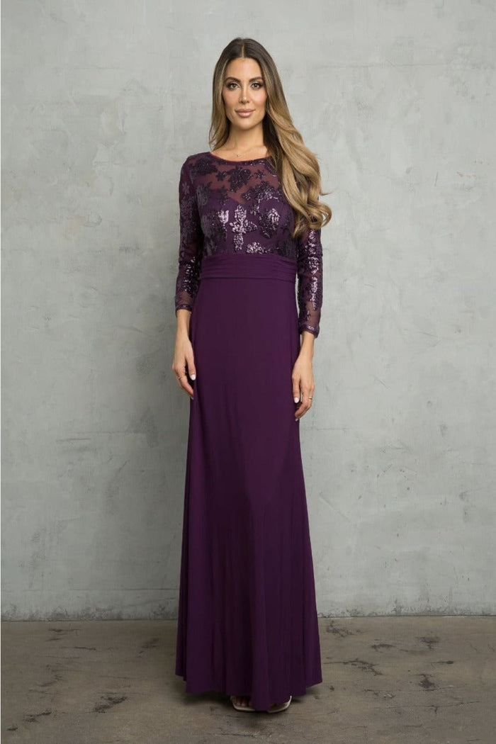 Eva USA 3453 Mother of the Bride Lace Long Formal Gown