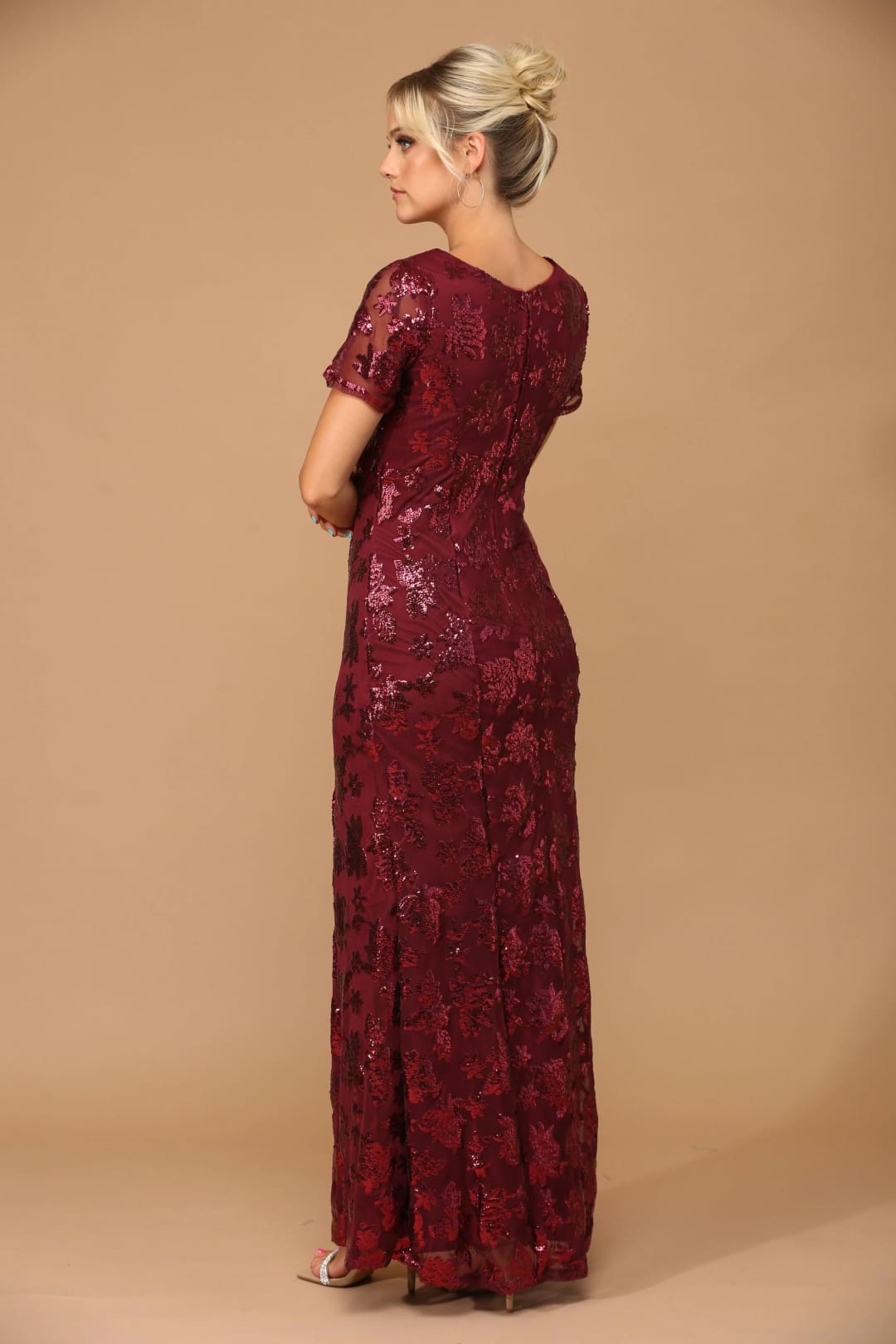 Mother-of-the-Bride Short Sleeve Formal Evening Dress by Eva USA 3456