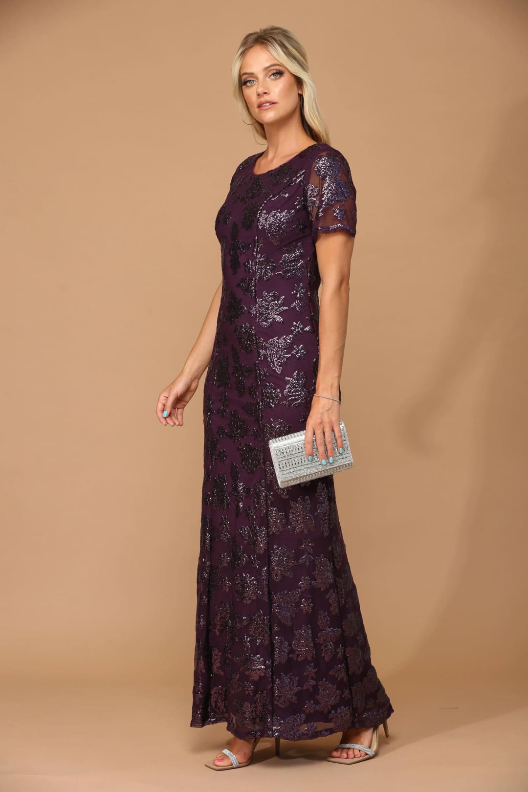 Mother-of-the-Bride Short Sleeve Formal Evening Dress by Eva USA 3456