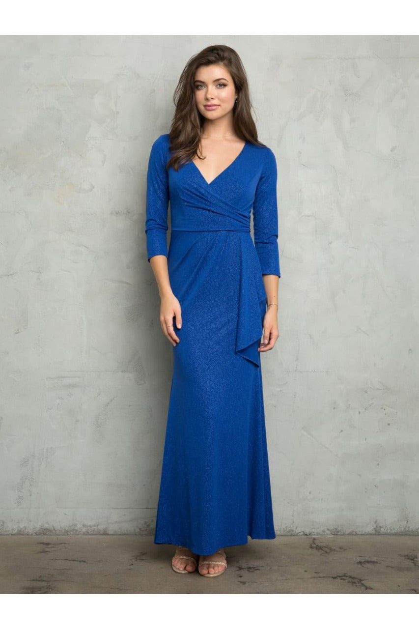 V-Neck 3/4 Sleeve MOB Formal Dress