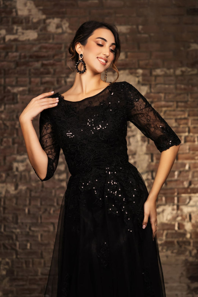 Mother Of The Bride Dress 3/4 Sleeves A-Line Gown By May Queen MQ2143-New Collection