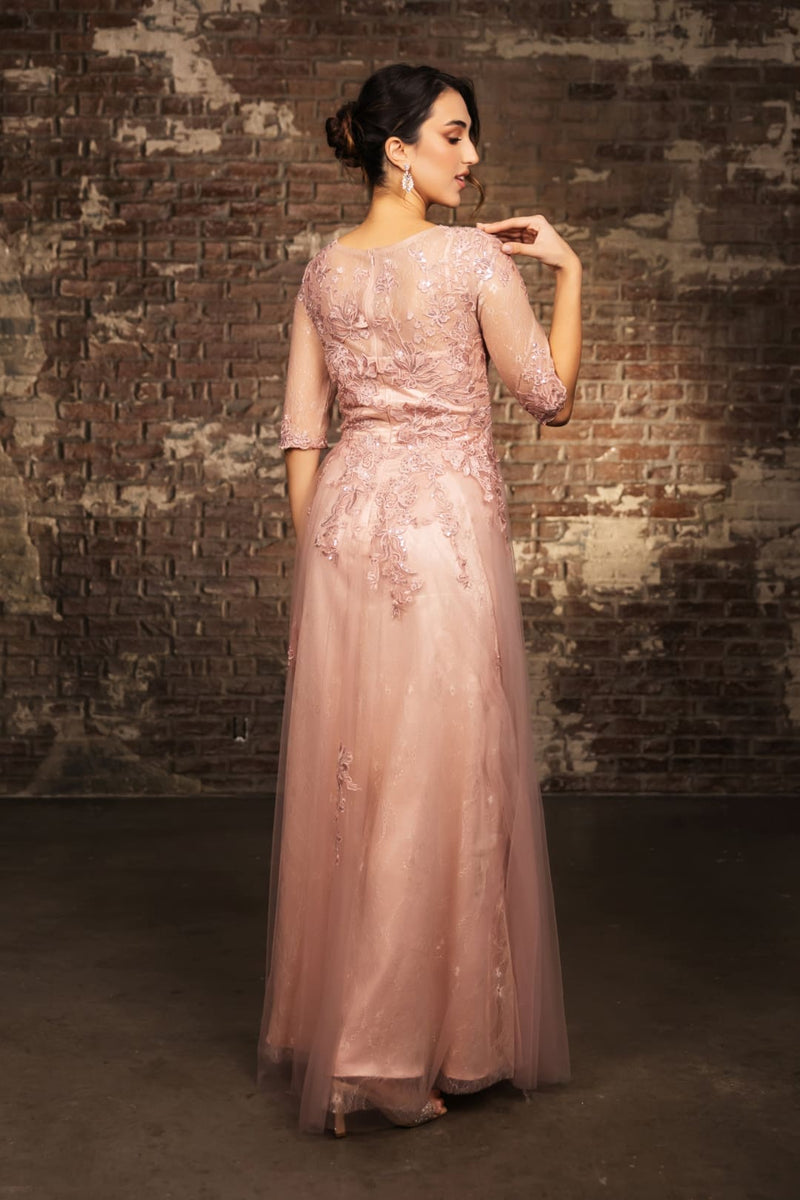 Mother Of The Bride Dress 3/4 Sleeves A-Line Gown By May Queen MQ2143-New Collection