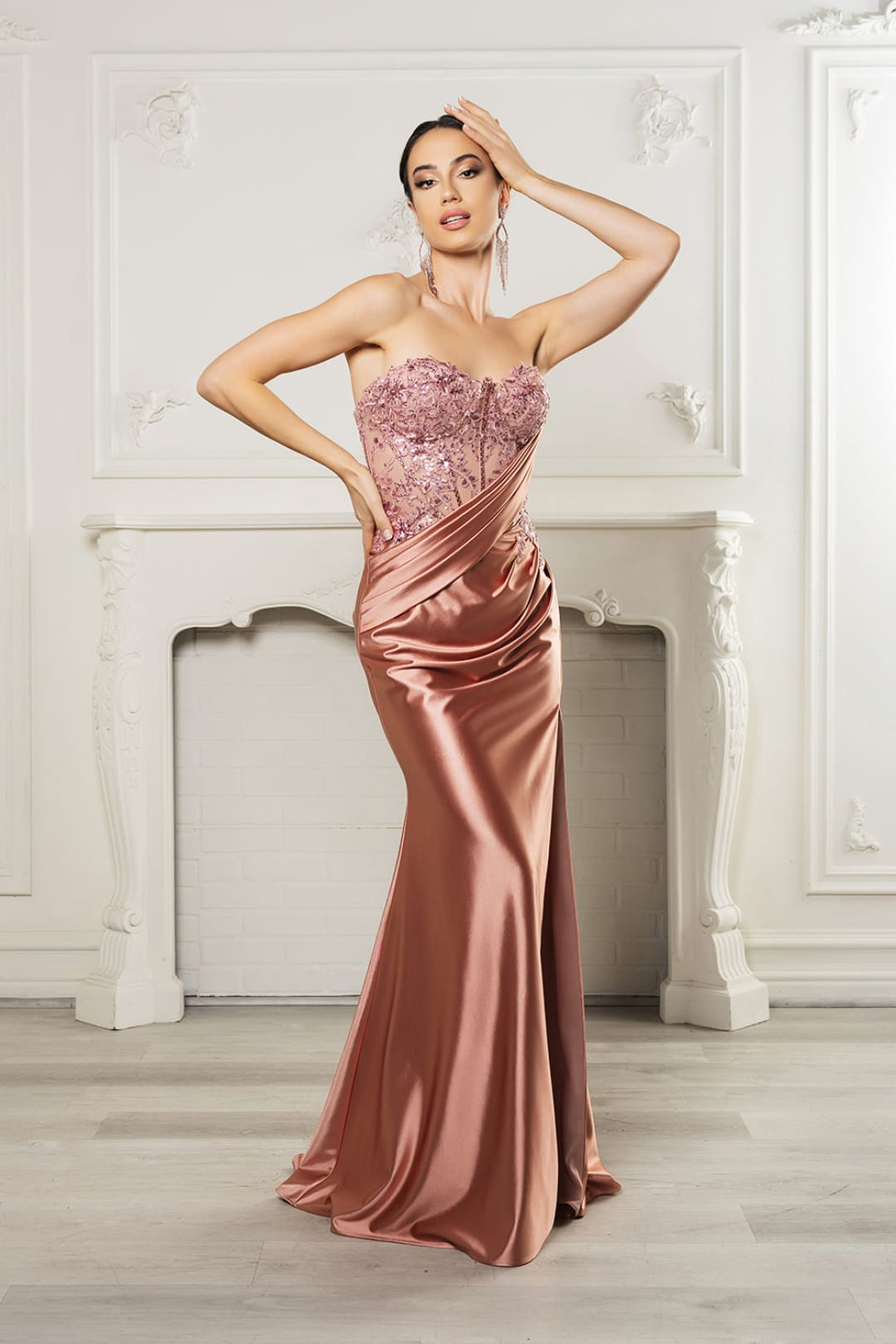Evening Dress Sweetheart High Side Slit Gala Gown By May Queen MQ2152