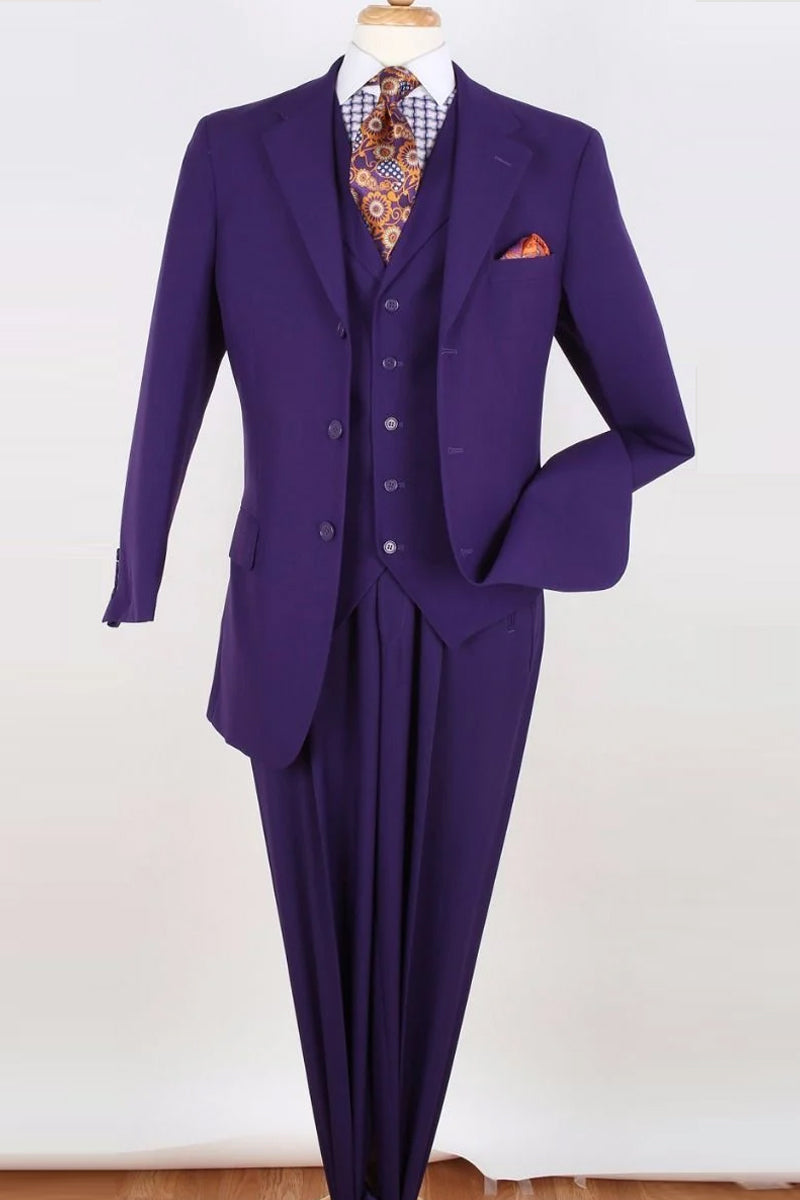 Apollo King Purple Classic Fit Three-Piece Suit