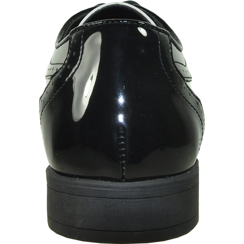 Bravo Mens 1920's Gangster Wingtip Dress Shoe in Black and White