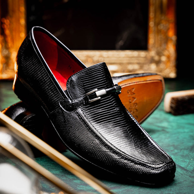Marco Di Milano Fabro-Liz Black lizard bit loafer