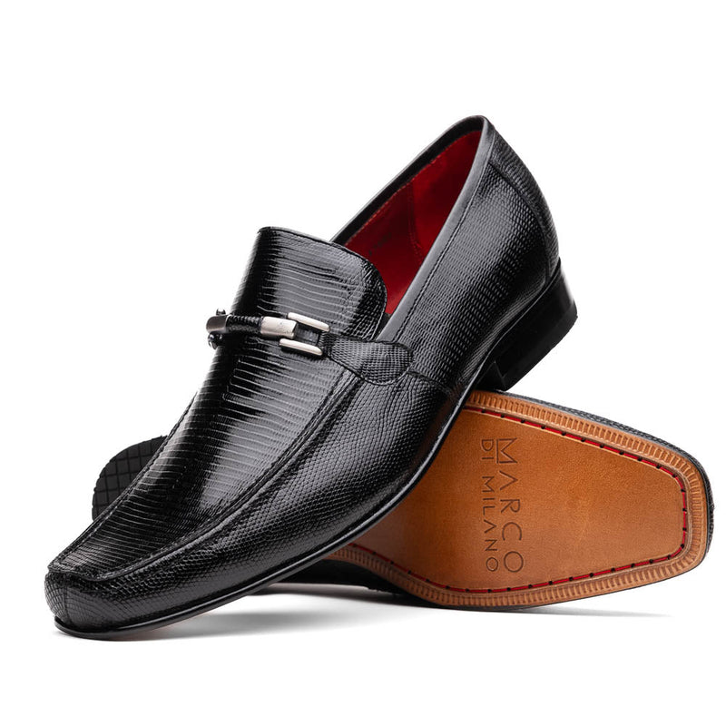Marco Di Milano Fabro-Liz Black lizard bit loafer