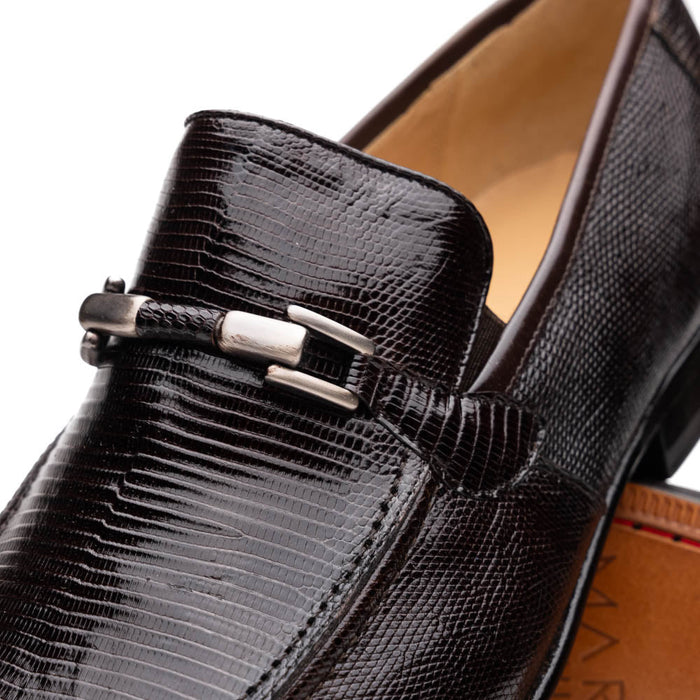 Marco Di Milano Fabro-Liz Brown lizard bit loafer