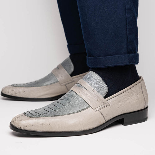 Marco_Di_Milano Fangio Gray Leather Loafers
