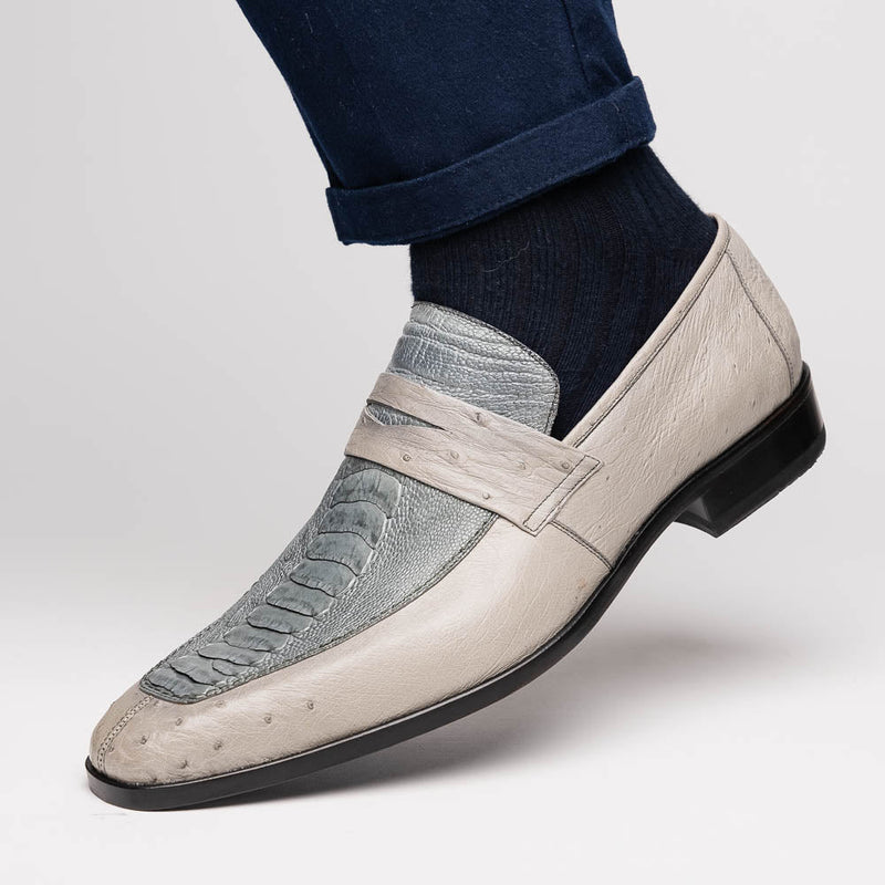 Marco_Di_Milano Fangio Gray Leather Loafers