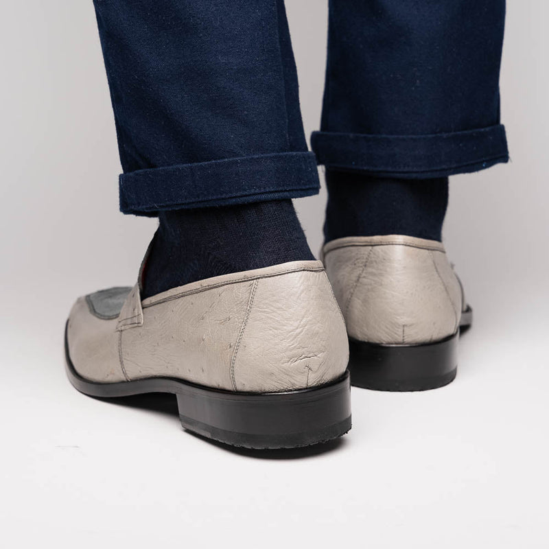 Marco_Di_Milano Fangio Gray Leather Loafers