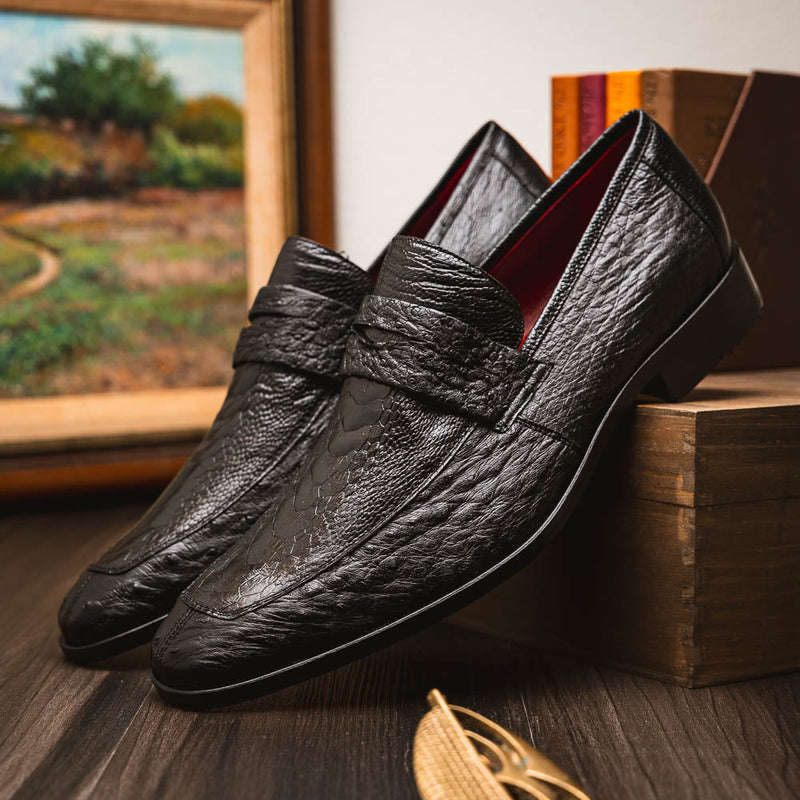 Marco_Di_Milano Fangio Black Leather Luxury Shoe