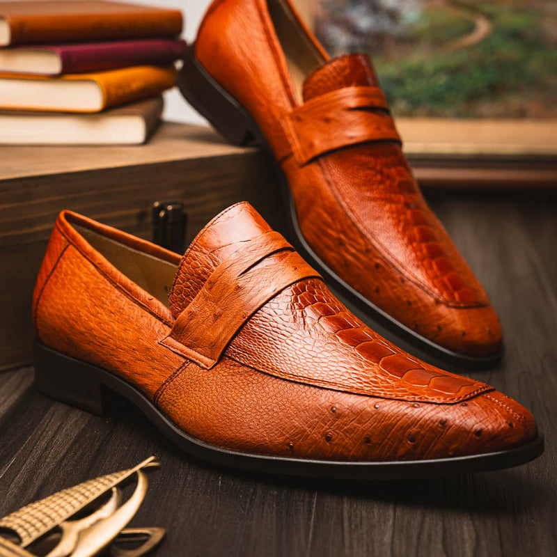 Marco_Di_Milano Fangio Cognac Leather Luxury Shoe