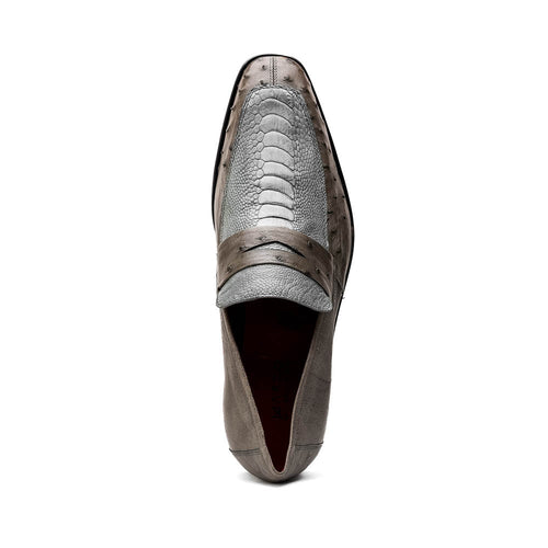 Marco Di Milano Fangio Serpentine Gray Leather Shoes
