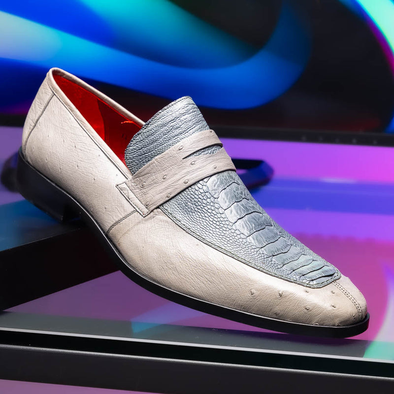 Marco_Di_Milano Fangio Gray Leather Loafers