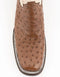 Ferrini Men's Colt Full Quill Ostrich Square Toe Boots Handcrafted - Kango Brown
