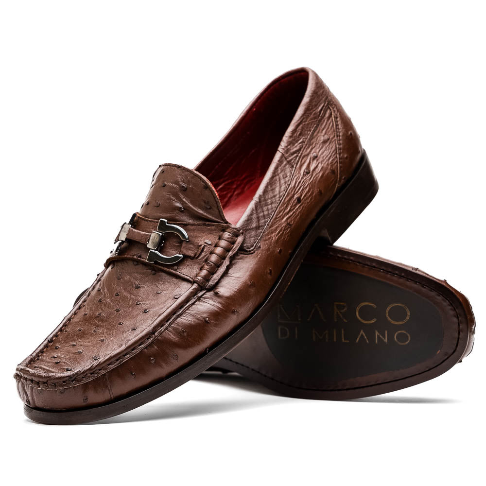 Marco Di Milano Ferrioni Ostrich Bit Loafers Kango Tabac
