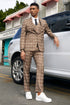 Mens Stacy Adams Suit - Stacy Adams Suit Men's Brown Glen Plaid Vested Suit - One Button Peak Lapel