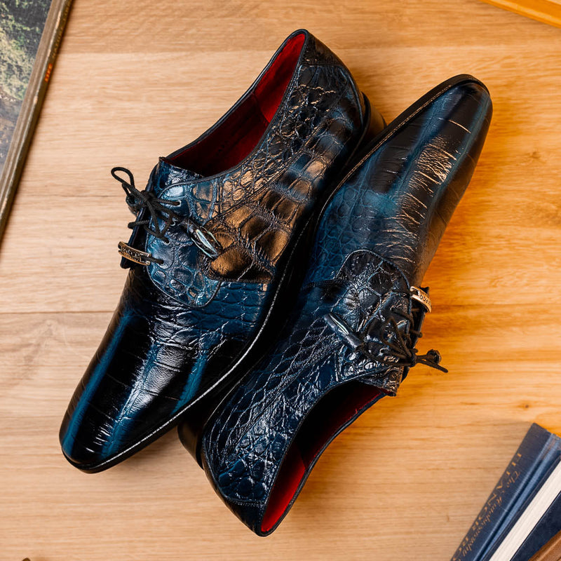 Marco Di Milano Fitipaldi: Rustic Navy Leather Loafers