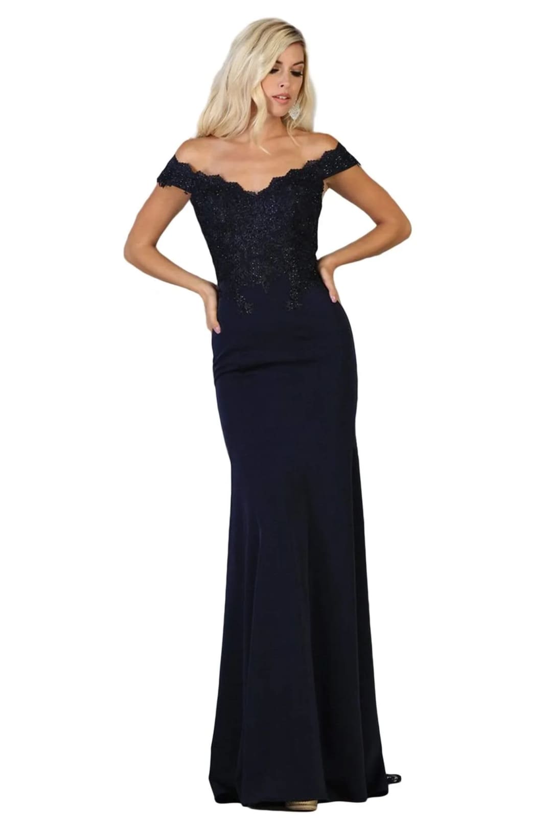 Fitted Evening Gown Mermaid Long Formal Prom Dress by May Queen MQ1675