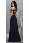 Cold Shoulder Bridesmaids Dress Fitted Formal Long Evening Gown