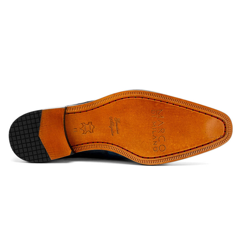 Marco Di Milano Fitipaldi: Rustic Navy Leather Loafers