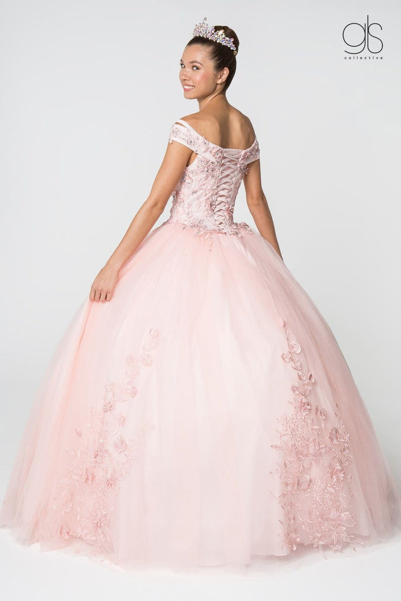 Floral Embroidered Ball Gown by Elizabeth K GL2802