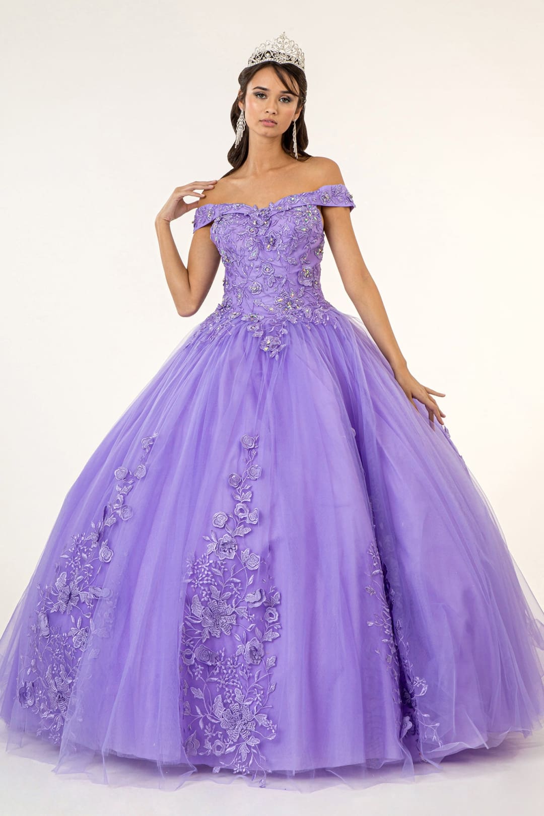 Floral Embroidered Ball Gown by Elizabeth K GL2802