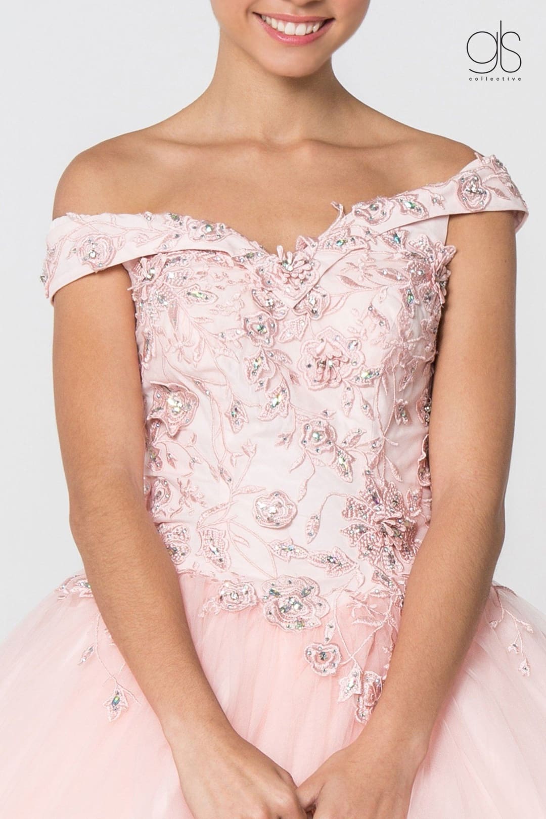 Floral Embroidered Ball Gown by Elizabeth K GL2802