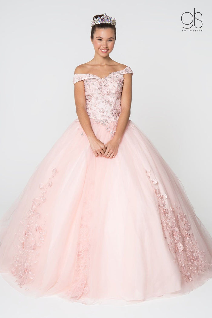 Floral Embroidered Ball Gown by Elizabeth K GL2802