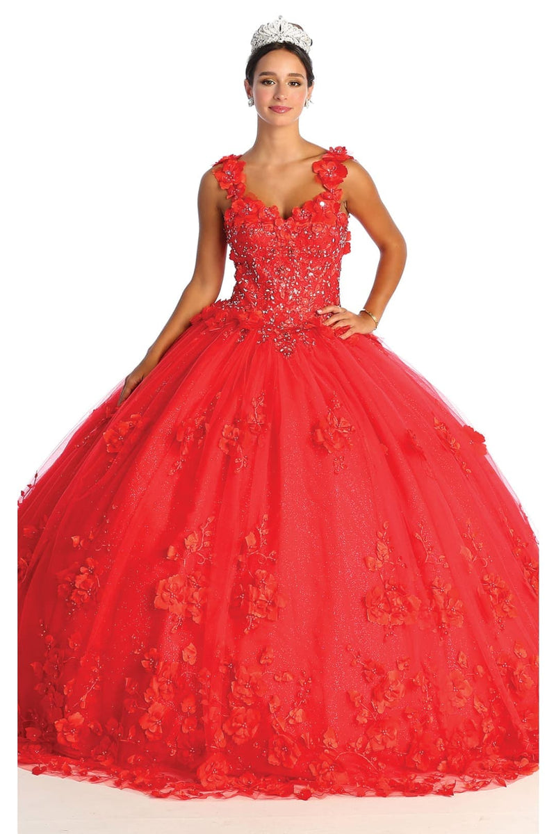 Layla K LK157 Sleeveless Floral Embroidered Quinceañera Ball Gown