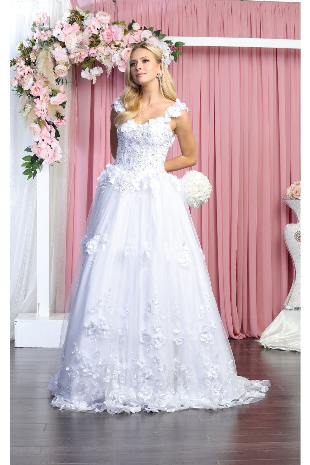 Layla K LK157 Sleeveless Floral Embroidered Quinceañera Ball Gown