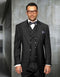 Mens One Button Wool Wide Peak Lapel Vested Pleated Pant Suit in Charcoal Grey – Florance Statement Brand