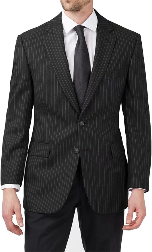 Mens Black Pinstripe Western Blazer – Classic Cowboy Style Jacket for Business, Formal and Smart Casual Wear