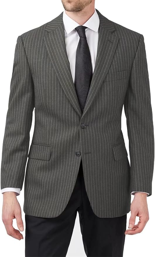 Mens Charcoal Gray Pinstripe Western Blazer – Classic Cowboy Style Jacket for Business, Formal and Smart Casual Wear