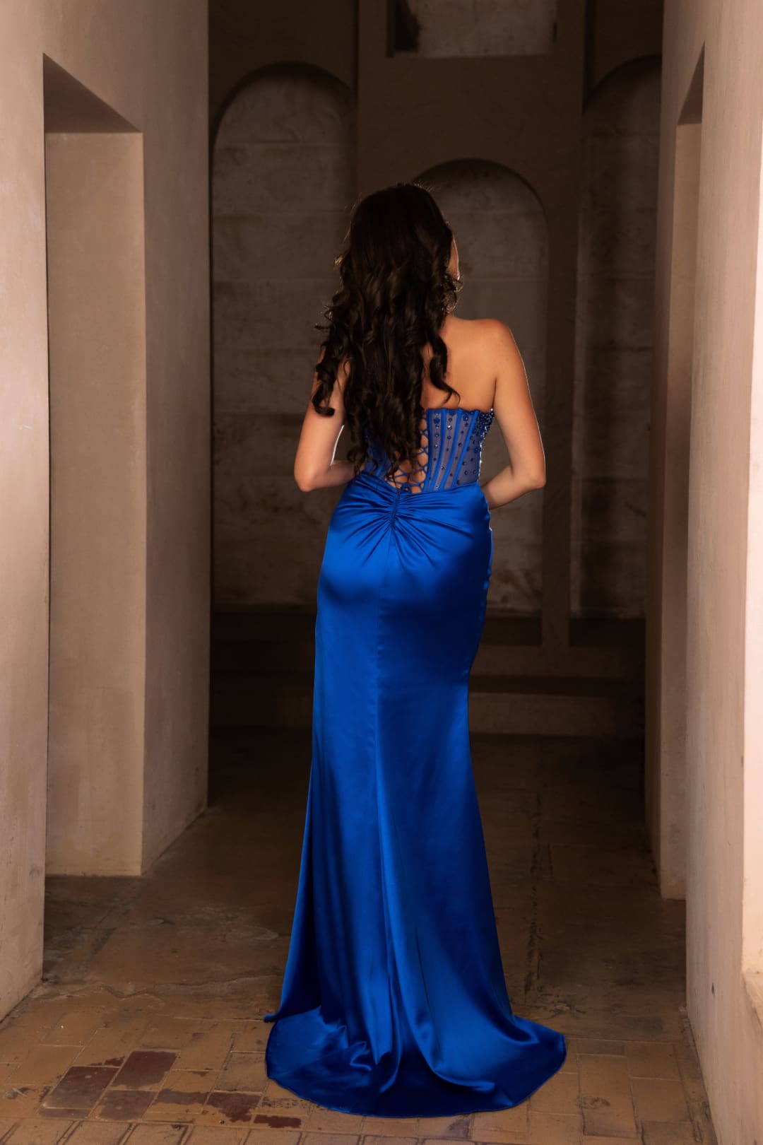Formal Gown High Slit Strapless Sheath Prom Dress By May Queen MQ2109