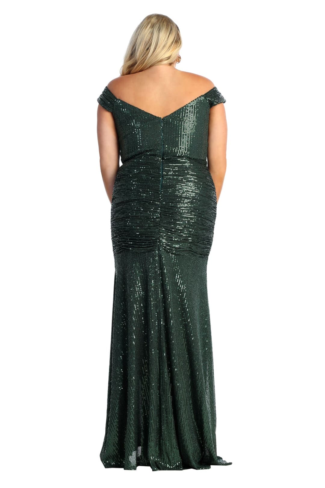 Sequin Cowl Neck Formal Prom Gown with Slit By Royal Queen RQ7950