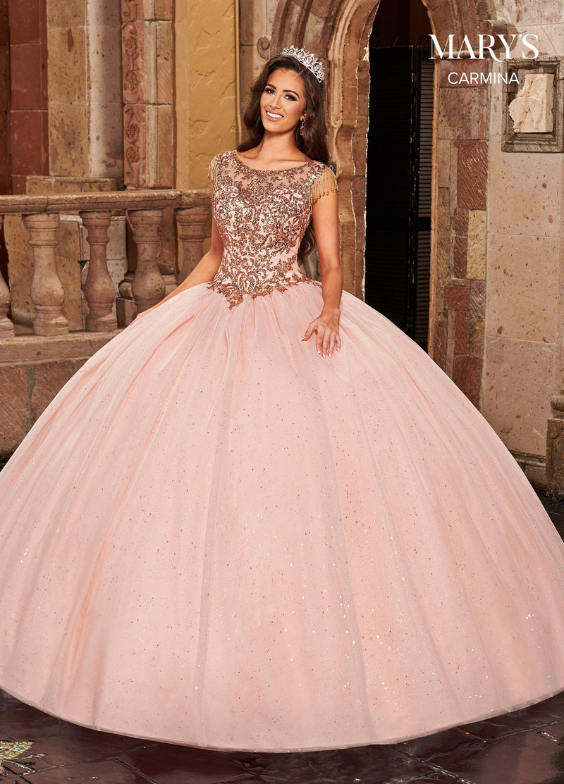 Mary's Bridal MQ1085 Fringe Sleeve Quinceanera Dress