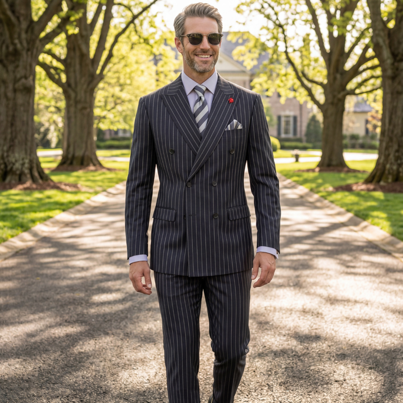 statement-men-s-2-piece-100-wool-double-breasted-pinstripe-suit-modern-fit