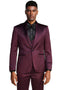 "Burgundy Men's Slim Fit Vested Satin Tuxedo Suit for Prom 2025 & Wedding"