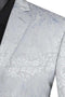 "Silver Grey Men's Slim Fit Paisley Wedding & Prom 2026 Suit"
